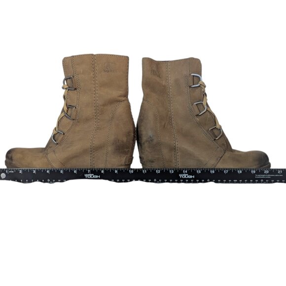 Sorel tan wedge high heel lace-up boot - Picture 12 of 12